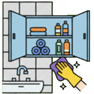 Curățenie în Interior dulap în baie