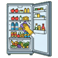 Igienizare frigider (cu produse)